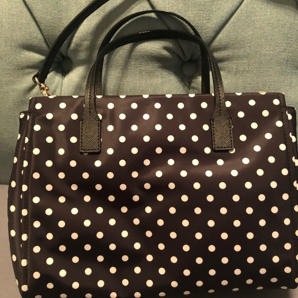 Kate Spade Sm. Loden- Black/White Polka Dot Bag! - Picture 4 of 8